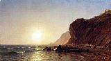 Sunset on the Shore of No Man's Land - Bass Fishing by Sanford Robinson Gifford